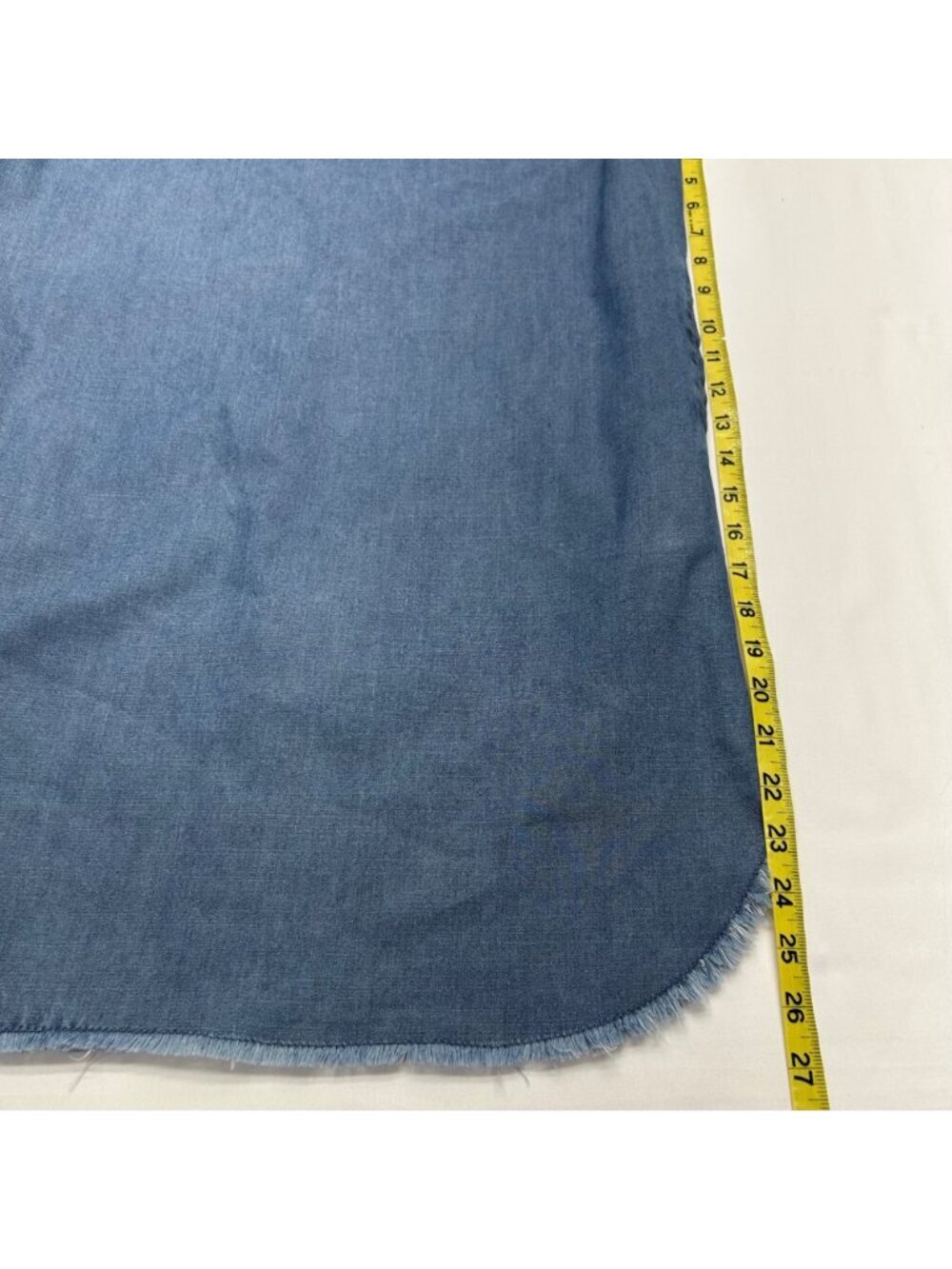 Who What Wear Womens Denim Frayed Hem Dress With Back Zip Closure Short Sleeves - Picture 9 of 15